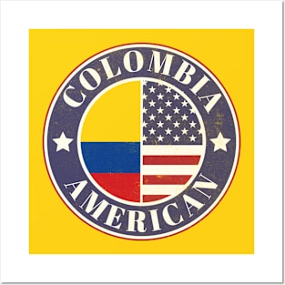 Proud Colombian-American Badge - Colombia Flag Posters and Art